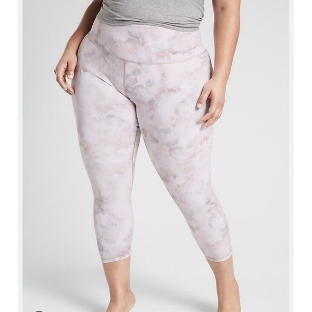 ATHLETA Elation 7/8 Tight Pink Snow Dye Athletic Active Yoga Leggings Womens 1X